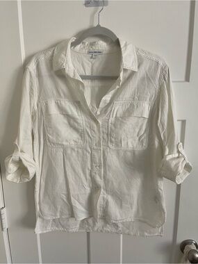James Perse Cream Button-Front Shirt